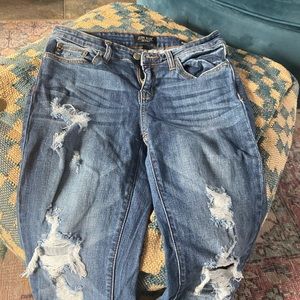 Judy blue cropped distressed denim